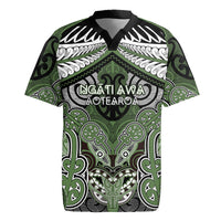 Aotearoa Iwi Ngati Awa Personalised Rugby Jersey Maori Kowhaiwhai Pattern LT19 Green - Polynesian Pride