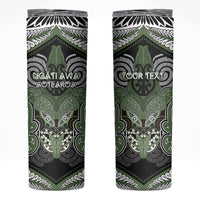 Aotearoa Iwi Ngati Awa Personalised Skinny Tumbler Maori Kowhaiwhai Pattern LT19 Green - Polynesian Pride