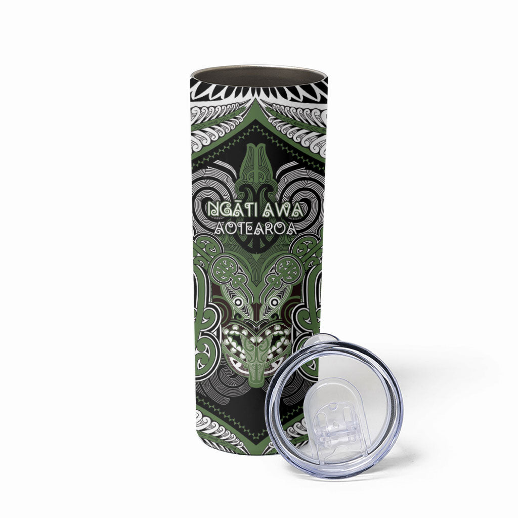 Aotearoa Iwi Ngati Awa Personalised Skinny Tumbler Maori Kowhaiwhai Pattern LT19 - Polynesian Pride