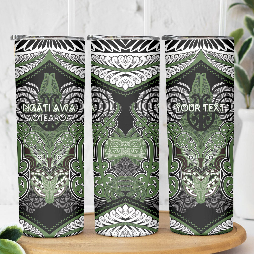 Aotearoa Iwi Ngati Awa Personalised Skinny Tumbler Maori Kowhaiwhai Pattern LT19 - Polynesian Pride