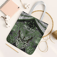 Aotearoa Iwi Ngati Awa Tote Bag Maori Kowhaiwhai Pattern LT19 White Strap One Size Green - Polynesian Pride