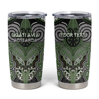 Aotearoa Iwi Ngati Awa Personalised Tumbler Cup Maori Kowhaiwhai Pattern LT19 Green - Polynesian Pride
