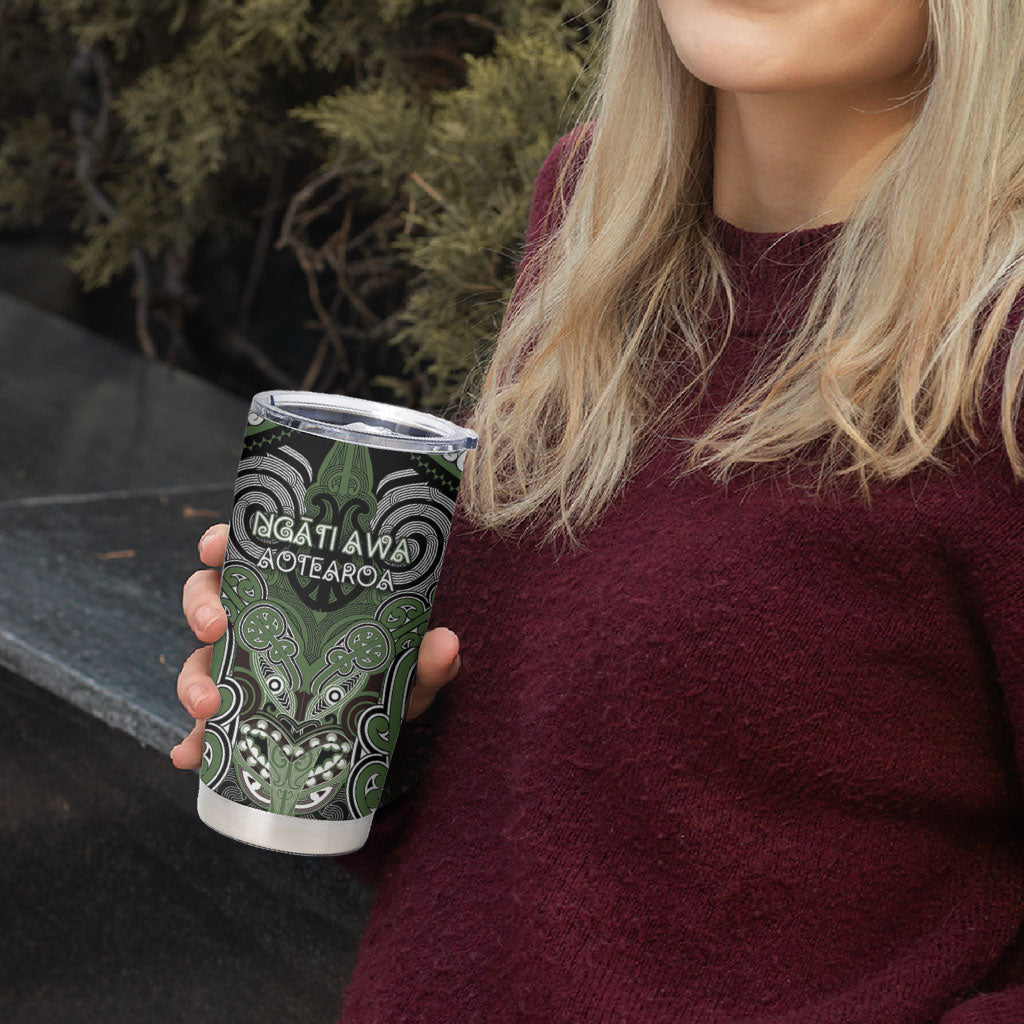 Aotearoa Iwi Ngati Awa Personalised Tumbler Cup Maori Kowhaiwhai Pattern LT19 - Polynesian Pride