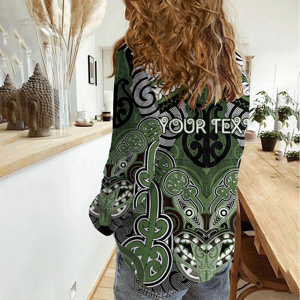 Aotearoa Iwi Ngati Awa Personalised Women Casual Shirt Maori Kowhaiwhai Pattern LT19 - Polynesian Pride