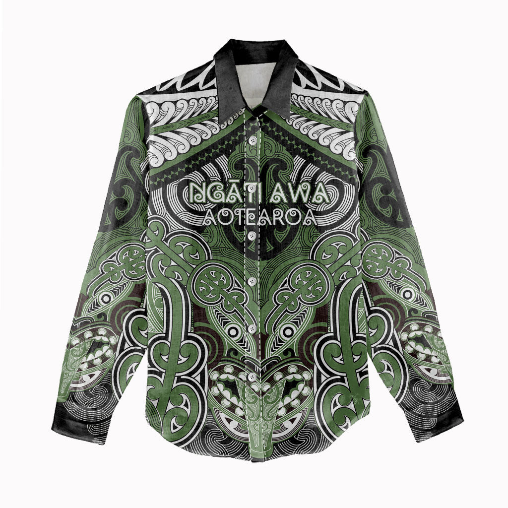 Aotearoa Iwi Ngati Awa Personalised Women Casual Shirt Maori Kowhaiwhai Pattern LT19 - Polynesian Pride