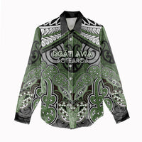 Aotearoa Iwi Ngati Awa Personalised Women Casual Shirt Maori Kowhaiwhai Pattern LT19 - Polynesian Pride