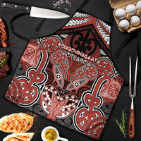 Aotearoa Iwi Rongowhakaata Apron Maori Kowhaiwhai Pattern LT19 Red - Polynesian Pride