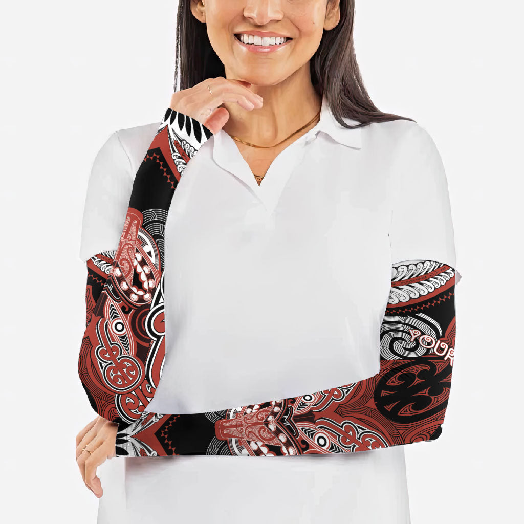 Aotearoa Iwi Rongowhakaata Personalised Arm Sleeves Maori Kowhaiwhai Pattern LT19 - Polynesian Pride