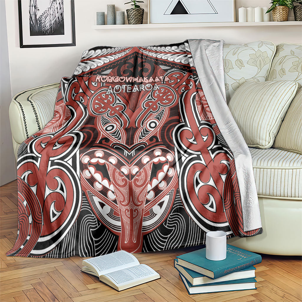 Aotearoa Iwi Rongowhakaata Blanket Maori Kowhaiwhai Pattern LT19 Red - Polynesian Pride