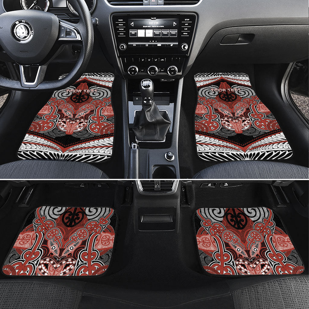 Aotearoa Iwi Rongowhakaata Personalised Car Mats Maori Kowhaiwhai Pattern LT19 Set 4pcs Red - Polynesian Pride