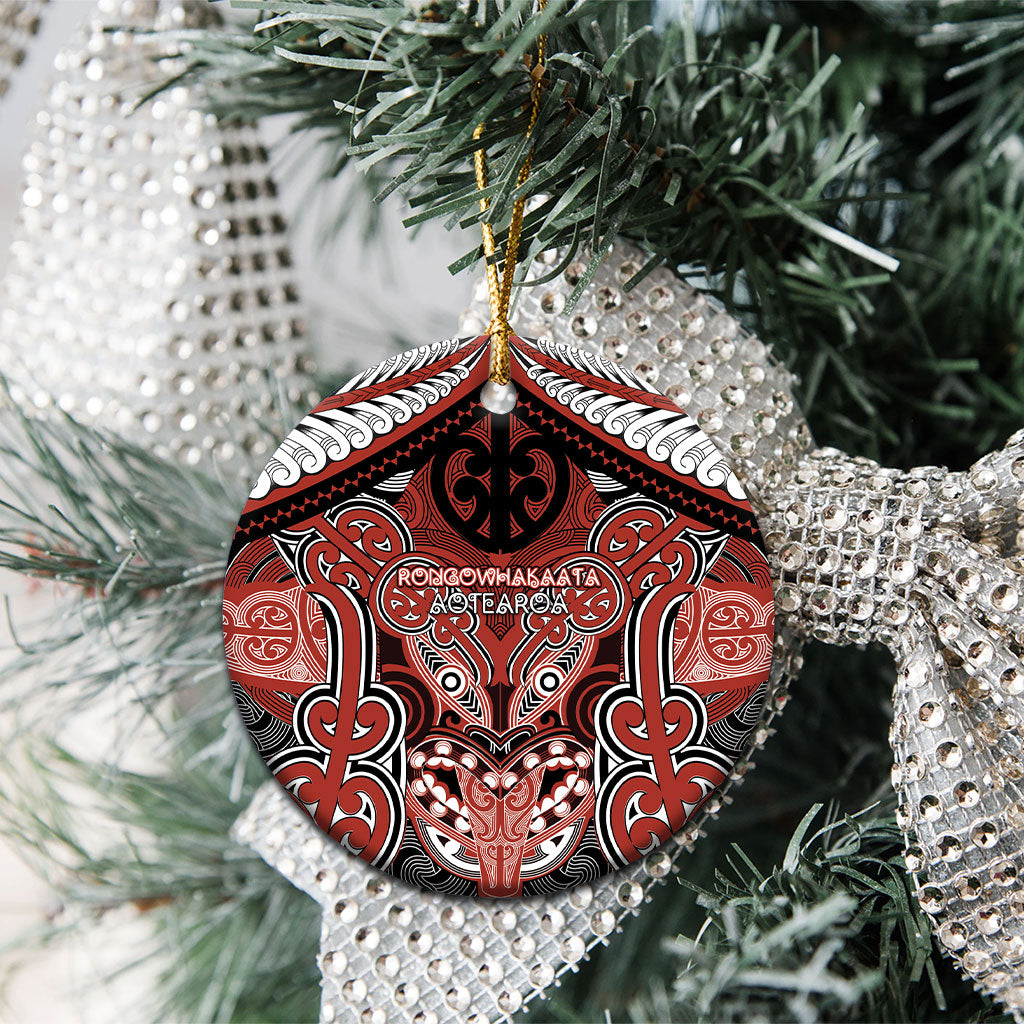 Aotearoa Iwi Rongowhakaata Personalised Ceramic Ornament Maori Kowhaiwhai Pattern LT19 - Polynesian Pride