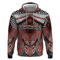 Aotearoa Iwi Rongowhakaata Personalised Hoodie Maori Kowhaiwhai Pattern LT19 Pullover Hoodie Red - Polynesian Pride