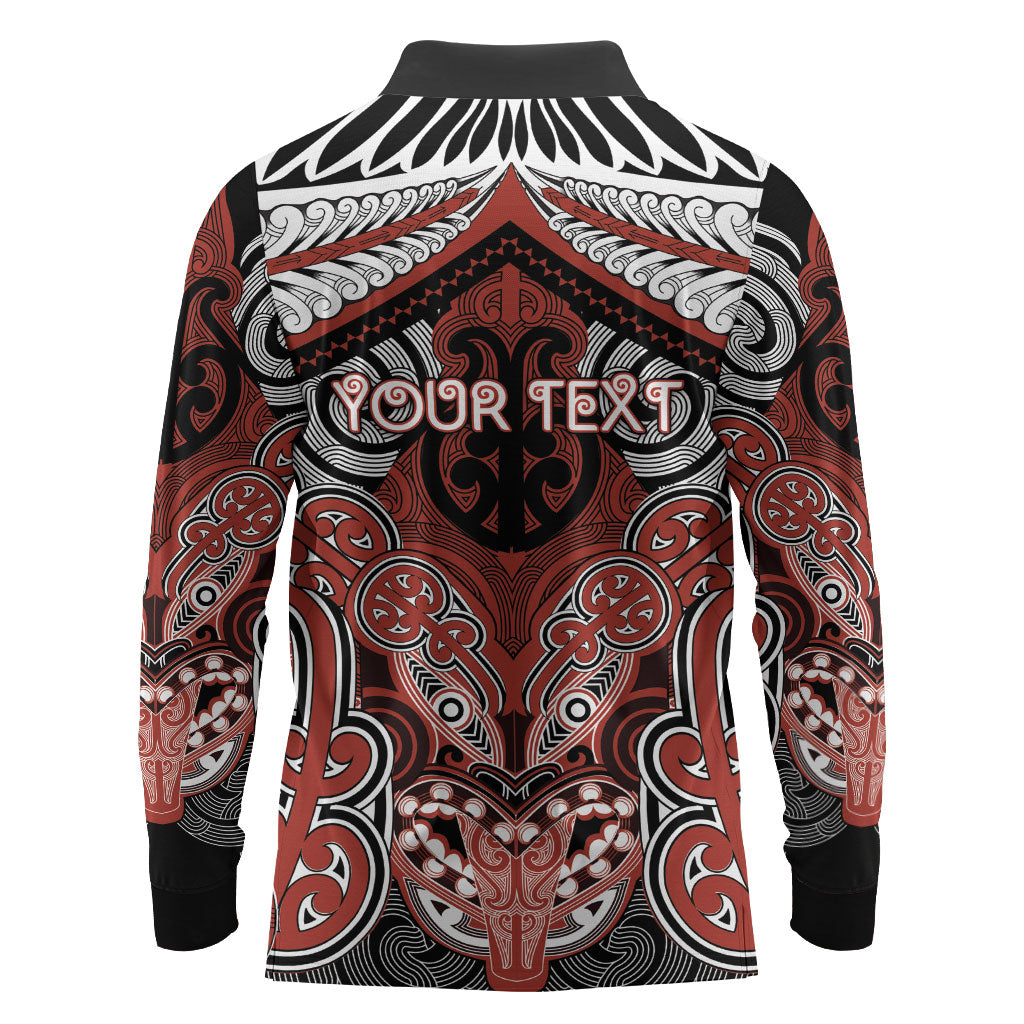 Aotearoa Iwi Rongowhakaata Personalised Long Sleeve Polo Shirt Maori Kowhaiwhai Pattern LT19 - Polynesian Pride
