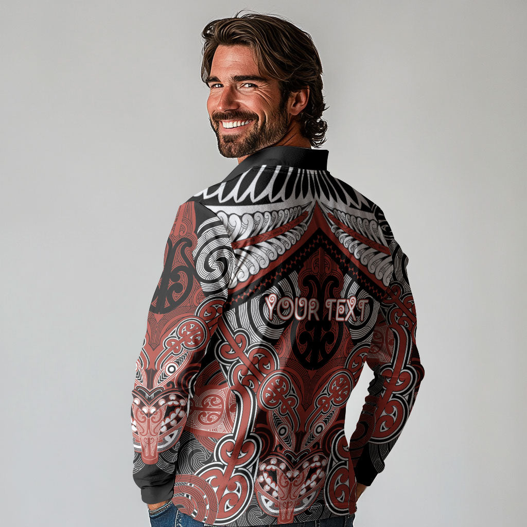 Aotearoa Iwi Rongowhakaata Personalised Long Sleeve Polo Shirt Maori Kowhaiwhai Pattern LT19 - Polynesian Pride
