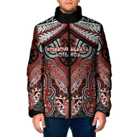 Aotearoa Iwi Rongowhakaata Personalised Padded Jacket Maori Kowhaiwhai Pattern LT19 Men Red - Polynesian Pride