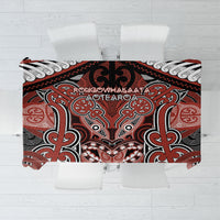 Aotearoa Iwi Rongowhakaata Tablecloth Maori Kowhaiwhai Pattern LT19 Red - Polynesian Pride