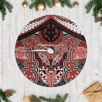 Aotearoa Iwi Rongowhakaata Tree Skirt Maori Kowhaiwhai Pattern LT19 Casual Red - Polynesian Pride