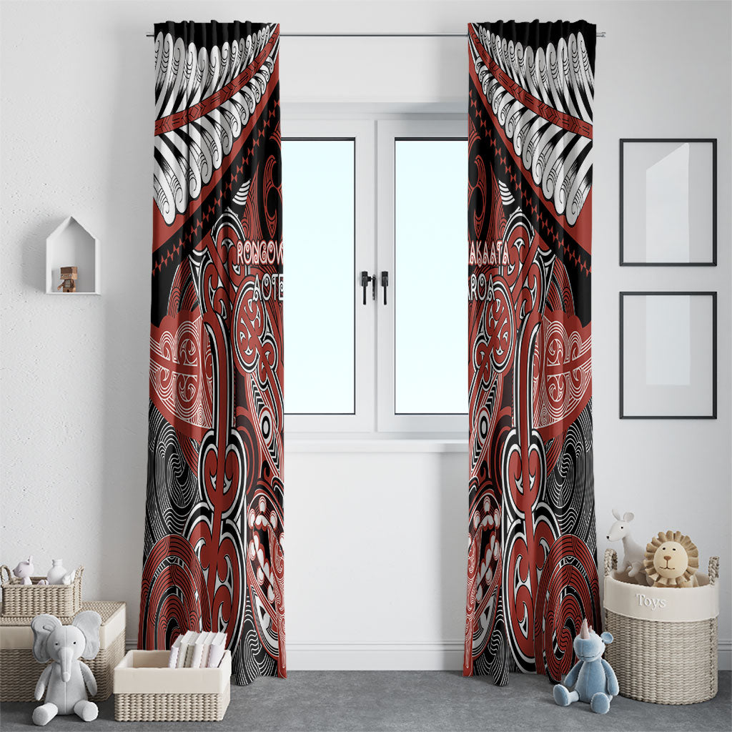Aotearoa Iwi Rongowhakaata Window Curtain Maori Kowhaiwhai Pattern LT19 - Polynesian Pride