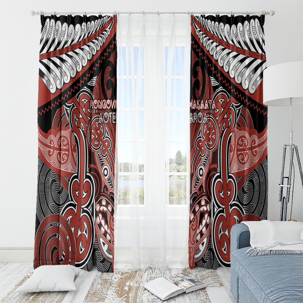 Aotearoa Iwi Rongowhakaata Window Curtain Maori Kowhaiwhai Pattern LT19 - Polynesian Pride