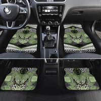 Aotearoa Iwi Ngati Raukawa Personalised Car Mats Maori Kowhaiwhai Pattern LT19 Set 4pcs Green - Polynesian Pride