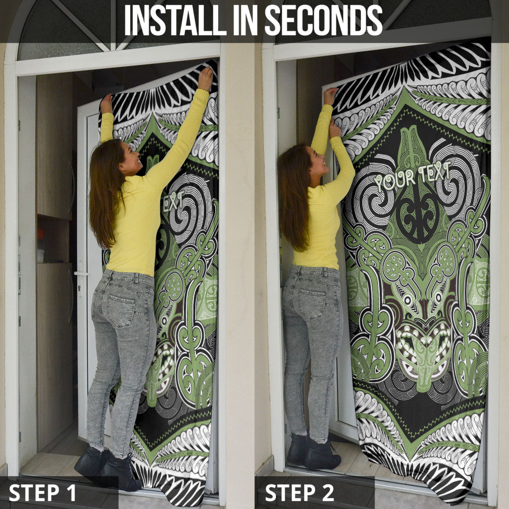 Aotearoa Iwi Ngati Raukawa Personalised Door Cover Maori Kowhaiwhai Pattern LT19 - Polynesian Pride