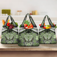 Aotearoa Iwi Ngati Raukawa Grocery Bag Maori Kowhaiwhai Pattern LT19 3-pack One Size Green - Polynesian Pride