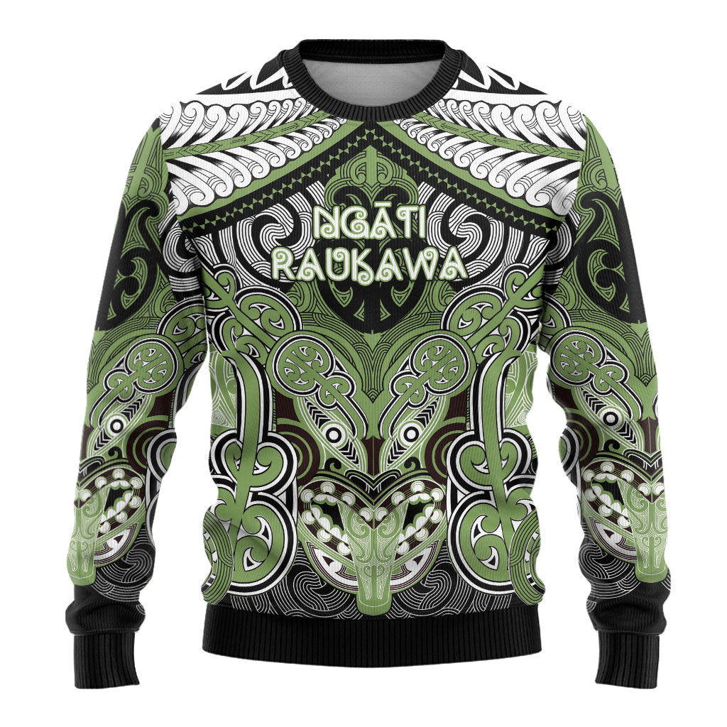 Aotearoa Iwi Ngati Raukawa Personalised Ugly Christmas Sweater Maori Kowhaiwhai Pattern LT19 - Polynesian Pride