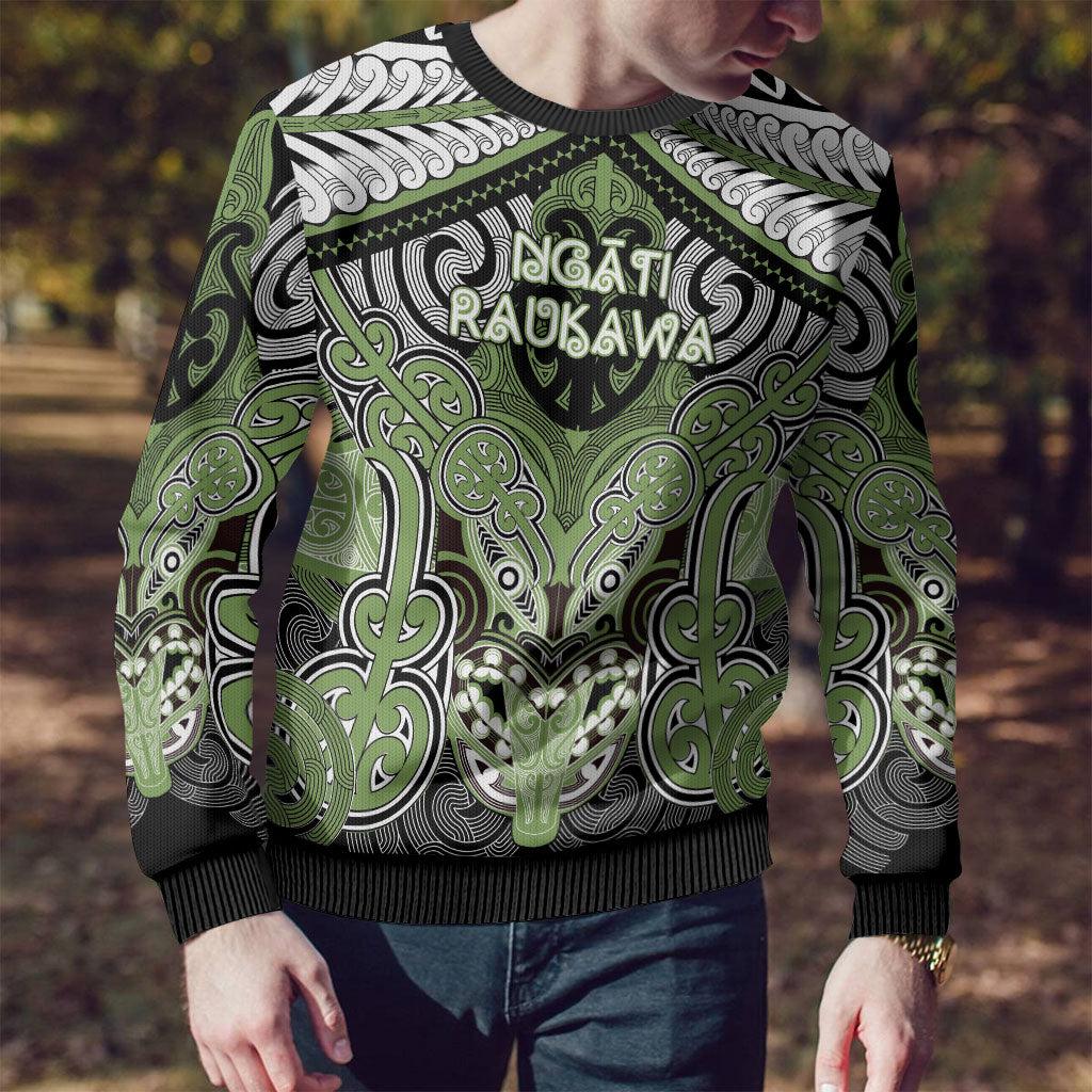 Aotearoa Iwi Ngati Raukawa Personalised Ugly Christmas Sweater Maori Kowhaiwhai Pattern LT19 - Polynesian Pride