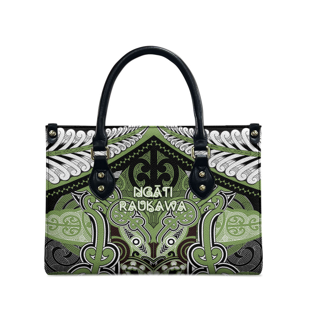 Aotearoa Iwi Ngati Raukawa Leather Bag Maori Kowhaiwhai Pattern LT19 - Polynesian Pride