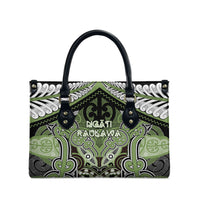 Aotearoa Iwi Ngati Raukawa Leather Bag Maori Kowhaiwhai Pattern LT19 - Polynesian Pride