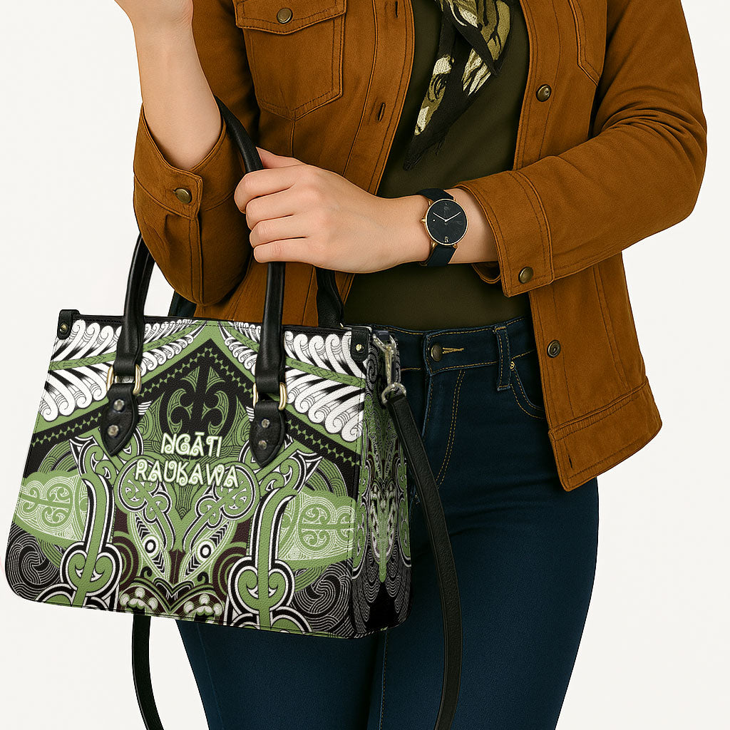 Aotearoa Iwi Ngati Raukawa Leather Bag Maori Kowhaiwhai Pattern LT19 - Polynesian Pride