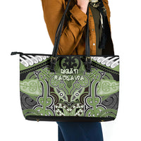 Aotearoa Iwi Ngati Raukawa Leather Tote Bag Maori Kowhaiwhai Pattern LT19 - Polynesian Pride