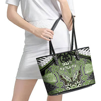 Aotearoa Iwi Ngati Raukawa Leather Tote Bag Maori Kowhaiwhai Pattern LT19 - Polynesian Pride