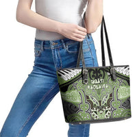 Aotearoa Iwi Ngati Raukawa Leather Tote Bag Maori Kowhaiwhai Pattern LT19 - Polynesian Pride