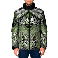 Aotearoa Iwi Ngati Raukawa Personalised Padded Jacket Maori Kowhaiwhai Pattern LT19 Men Green - Polynesian Pride