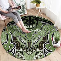 Aotearoa Iwi Ngati Raukawa Round Carpet Maori Kowhaiwhai Pattern LT19 - Polynesian Pride
