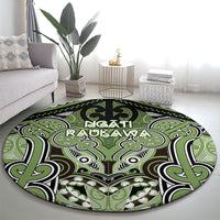 Aotearoa Iwi Ngati Raukawa Round Carpet Maori Kowhaiwhai Pattern LT19 - Polynesian Pride