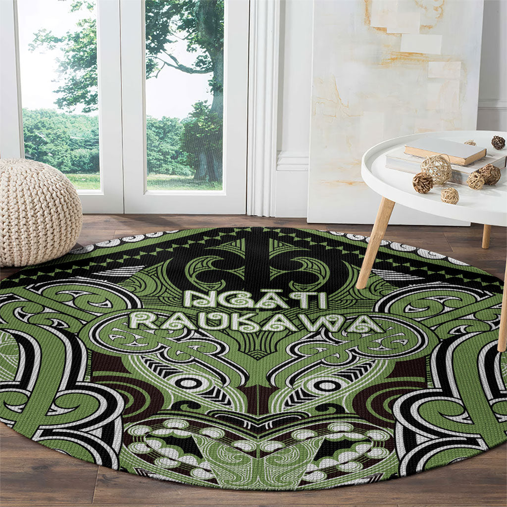 Aotearoa Iwi Ngati Raukawa Round Carpet Maori Kowhaiwhai Pattern LT19 - Polynesian Pride