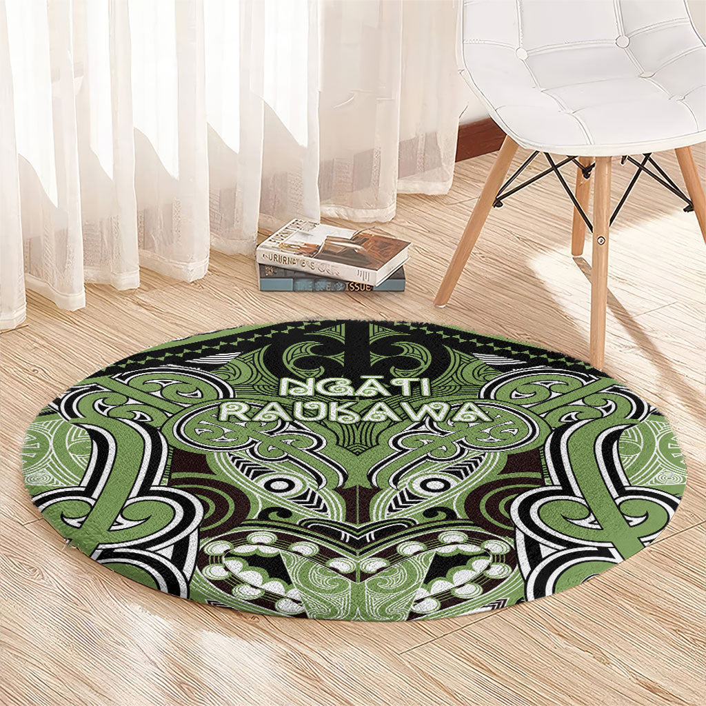 Aotearoa Iwi Ngati Raukawa Round Carpet Maori Kowhaiwhai Pattern LT19 - Polynesian Pride