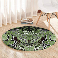 Aotearoa Iwi Ngati Raukawa Round Carpet Maori Kowhaiwhai Pattern LT19 - Polynesian Pride