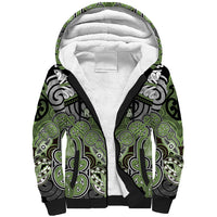 Aotearoa Iwi Ngati Raukawa Personalised Sherpa Hoodie Maori Kowhaiwhai Pattern LT19 Unisex Green - Polynesian Pride