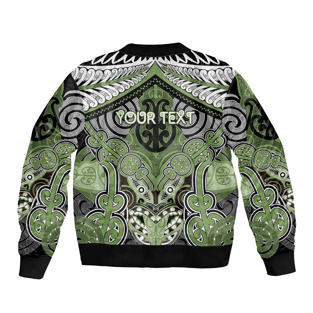 Aotearoa Iwi Ngati Raukawa Personalised Sleeve Zip Bomber Jacket Maori Kowhaiwhai Pattern LT19 - Polynesian Pride