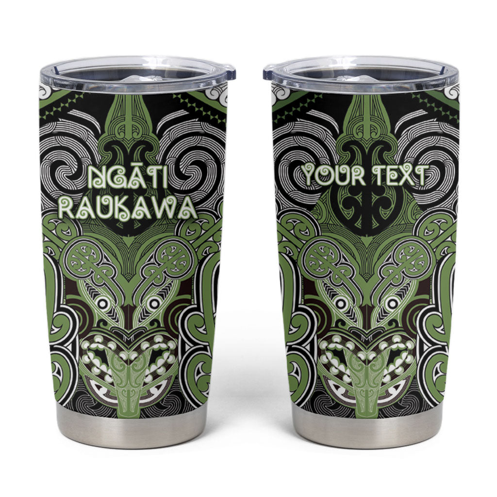 Aotearoa Iwi Ngati Raukawa Personalised Tumbler Cup Maori Kowhaiwhai Pattern LT19 Green - Polynesian Pride