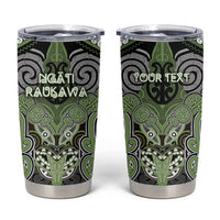 Aotearoa Iwi Ngati Raukawa Personalised Tumbler Cup Maori Kowhaiwhai Pattern LT19 Green - Polynesian Pride