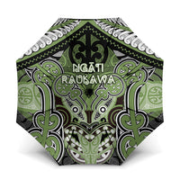 Aotearoa Iwi Ngati Raukawa Umbrella Maori Kowhaiwhai Pattern LT19 One Size Folded 11.42 inch Opened Diameter 37.4 inch Green - Polynesian Pride