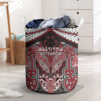 Aotearoa Iwi Ngati Toa Laundry Basket Maori Kowhaiwhai Pattern LT19 Red - Polynesian Pride