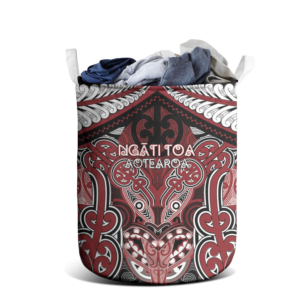 Aotearoa Iwi Ngati Toa Laundry Basket Maori Kowhaiwhai Pattern LT19 - Polynesian Pride
