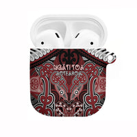 Aotearoa Iwi Ngati Toa AirPods Case Maori Kowhaiwhai Pattern LT19 Red - Polynesian Pride