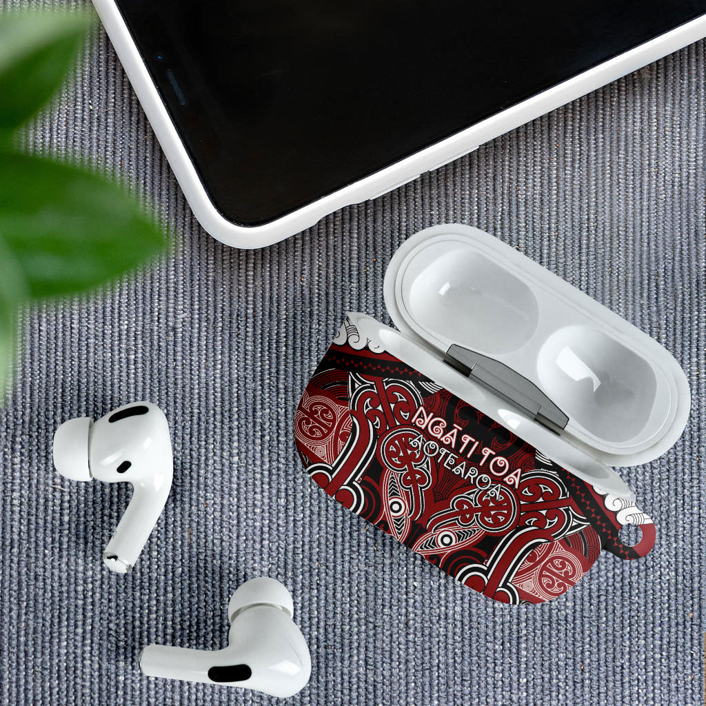 Aotearoa Iwi Ngati Toa AirPods Case Maori Kowhaiwhai Pattern LT19 - Polynesian Pride