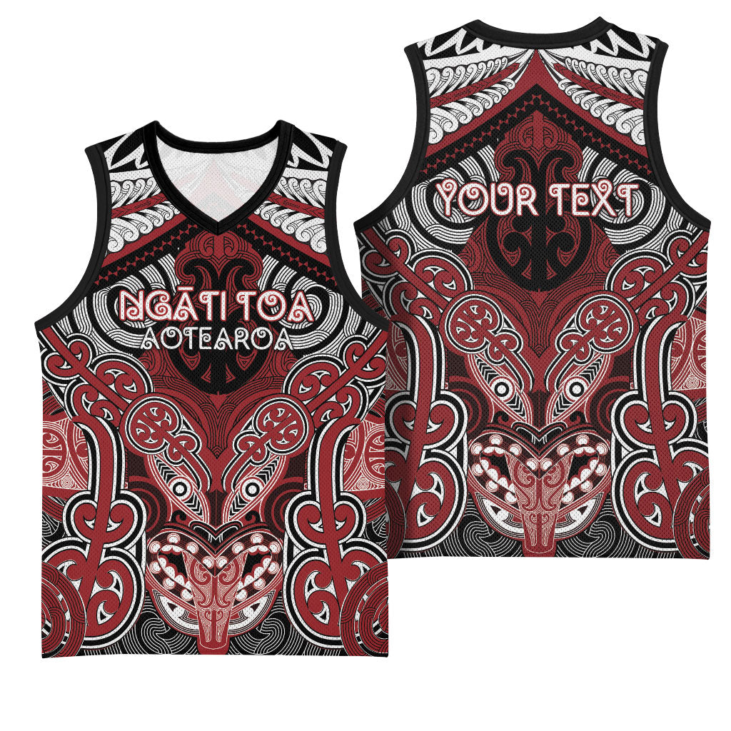 Aotearoa Iwi Ngati Toa Personalised Basketball Jersey Maori Kowhaiwhai Pattern LT19 - Polynesian Pride